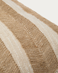 Чехол для подушки Zailo из хлопка с бежевой джутовой вышивкой 45 x 45 см