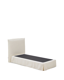 Кровать Jaira из белого шенилла со съемным чехлом для матраса 90x200