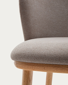 Ciselia Барный стул из коричневой синели и натурального массива ясеня