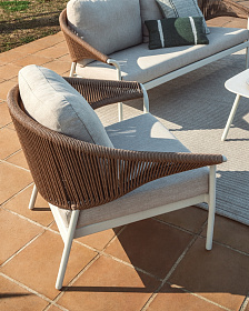 Комплект садовой мебели Zuara алюминия цвета экрю и коричневой веревки