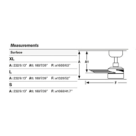 Потолочный вентилятор CRUISER S Ш1060mm черный 3 P алюминий 18W LED CCT DIM