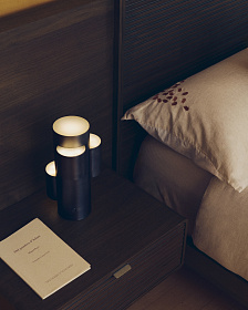 Переносная настольная лампа Adrina из светло-серого металла