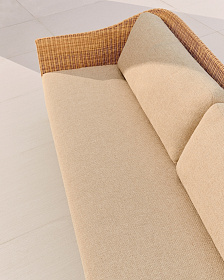 3-местный диван Galea из тикового дерева и синтетического ротанга, 223 см