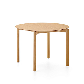 Круглый стол Indara из шпона и каучукового дерева с натуральной отделкой Ø110