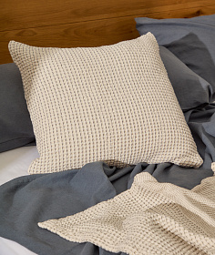 Mabile Комплект из 2 жаккардовых подушек в синюю полоску из 100% хлопка 50 x 50 