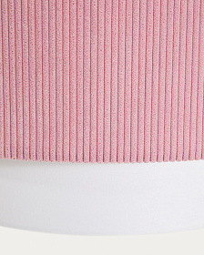 Подвесной светильник Bianella из хлопка и розового вельвета