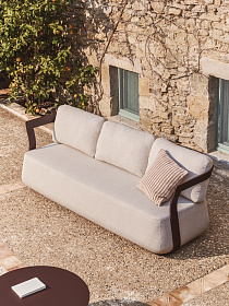 Уличный 3-х местный диван Tamaris из алюминия коричневого цвета, 217 см