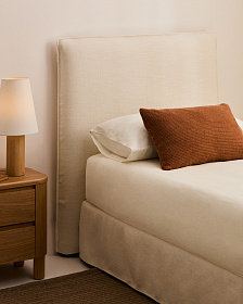 Изголовье кровати Jaira из белого шенилла со съемным чехлом для кроватей шириной до 90 см