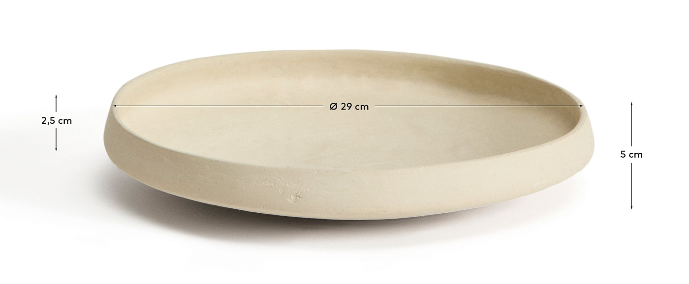 Кухонный поднос Mireni из папье-маше бежевого цвета Ø 29 см