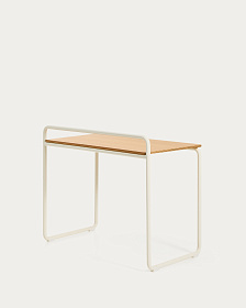 Tinn Письменный стол из ясеневого шпона с бежевой металлической конструкцией, 75 x 45,5