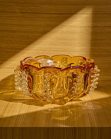 Ваза Nicora из оранжевого стекла, диаметр 30 см