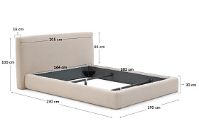 Blok Кровать бежевая со съемными чехлами для матраса 160 х 200 см