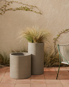 Кашпо Aiguablava из серого цемента Ø 42см