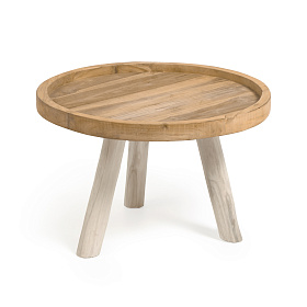 Кофейный столик Glenda из массива тика Ø 55 см
