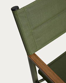 Складной уличный стул Tisno из зеленого алюминия и зеленого текстиля