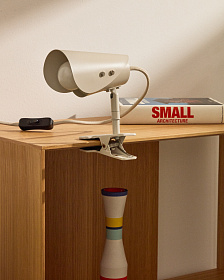 Маленькая настольная лампа Jula с зажимом из серого металла