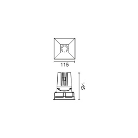 Встраиваемый светильник DEEP 78 C белый 36° 2700K CRI90 HONEYCOMB