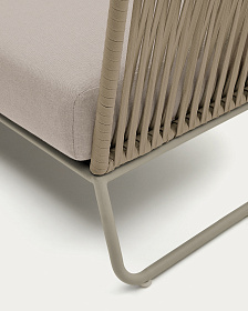 Трехместный уличный диван Saconca из бежевой веревки и стали, 189 см