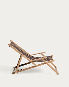 Складное уличное кресло Vilara коричнево-бежевое с каркасом из акации