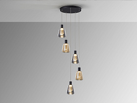 Люстра Carisa 5L черный/золотой D40