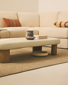 Alea 5-местный модульный угловой диван со съемным чехлом из шенилла цвета экрю 310 x 310 см