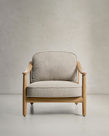 Уличное кресло Elunda из тикового дерева и бежевой веревки