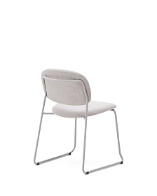 Стул Meli ткань бежевого цвета с бежевыми металлическими ножками 