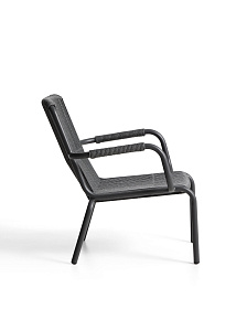 Уличное кресло Salis из графитового алюминия и темно-серой веревки