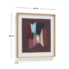 Многоцветная картина Veluni из переработанной бумаги 60 x 60 см