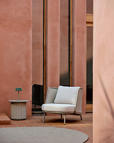 Уличное кресло Sedalis из алюминия и серо-коричневой веревки