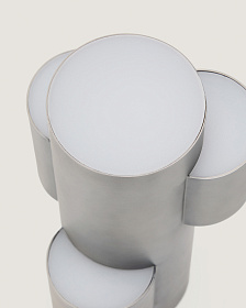 Переносная настольная лампа Adrina из светло-серого металла