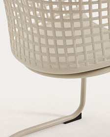 Уличный стул Tenaro из бежевого пластика и стали