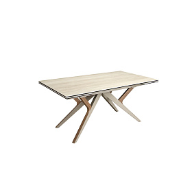 Раздвижной обеденный стол 1155 из керамики, стали и шпона ореха