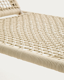 Шезлонг Dandara из веревки цвета экрю и стали с ножками из массива акации