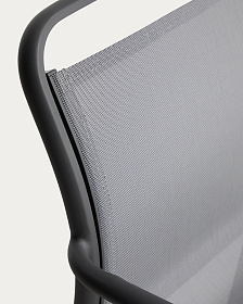 Уличный стул Luri из графитового алюминия и серого текстиля