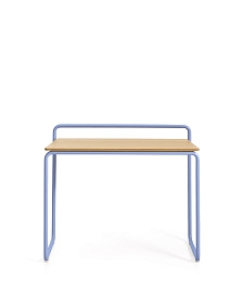 Tinn Письменный стол из ясеневого шпона с синей металлической конструкцией, 75 x 45,5