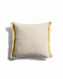 Чехол для подушки Disea из бежевого льна с желтыми деталями, 45 x 45 см