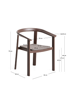 Уличный стул Erice из алюминия и шнура коричневого цвета