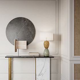 Настольная лампа Cactus NAC135/2  латунный металл с абажуром 801011/41