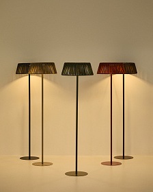 Уличный торшер Aldet на солнечных батареях бежевый, диаметр 46 см