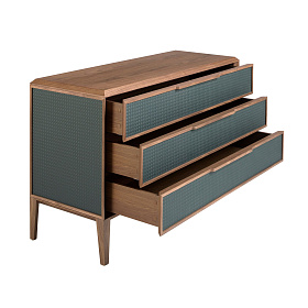 Комод 7150/CP2305-C темно-зеленого цвета из пластика и ореха