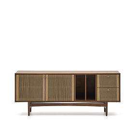 Сервант Elan 2 дверцы и 2 ящика шпон и массив ореха и шнур