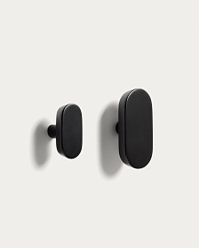 Набор из 2 вешалок Arely из бука с черным лаковым покрытием, 6,5 см/10 см