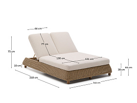 Двойной шезлонг Meria из искусственного ротанга