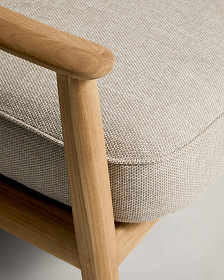 Уличный 3-х местный диван Elunda из тикового дерева и бежевой веревки