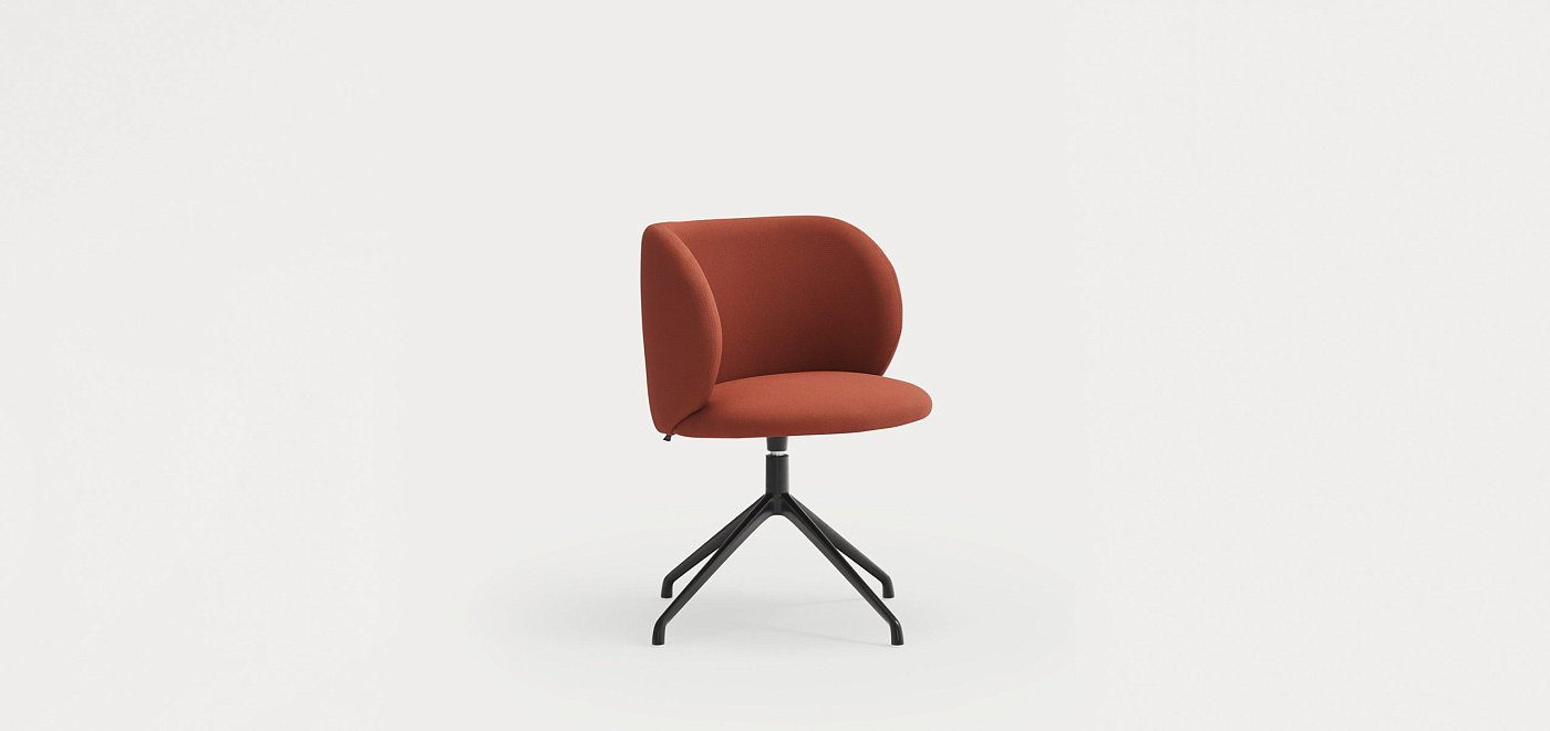 Поворотный стул Mogi кирпичный с черными ножками