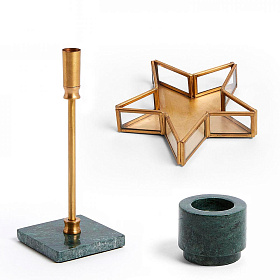 Набор из 2-х подсвечников Checks и  Llaksa и фигурки Chatham в форме звезды