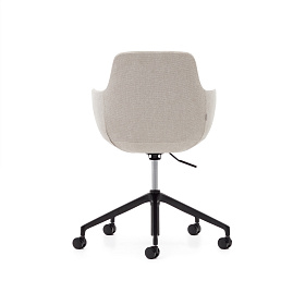 Рабочий стул Tissiana бежевого цвета, алюминиевые ножки с черной матовой отделкой