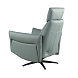 Вращающееся кресло-реклайнер 5174 из бирюзово-зелёной кожи