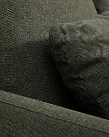 Трехместный диван-кровать Laira из темно-зеленого шенилла 218 см